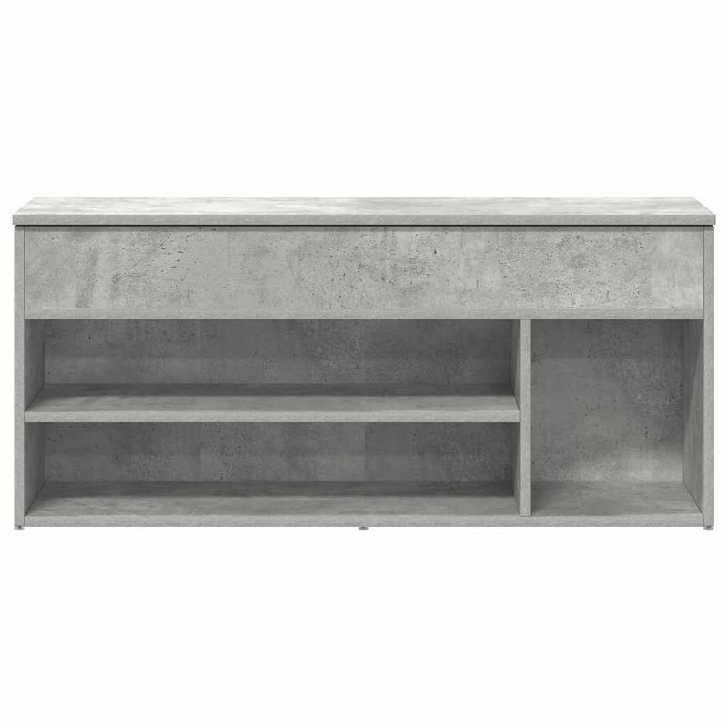Casa si Gradina - Mobilier - Organizare si depozitare - Organizator incaltaminte - Bancheta pantofar, gri beton, 102x30,5x45 cm, lemn prelucrat - Infinity.ro
