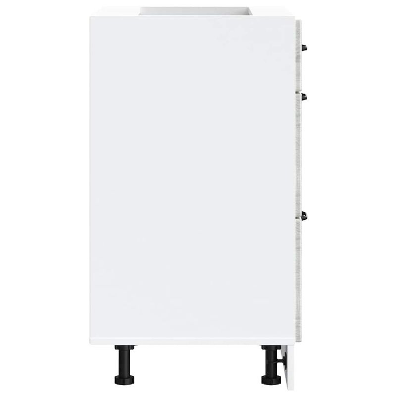 Casa si Gradina - Mobilier - Comode si corpuri - Corpuri bucatarie - Dulap de baza de bucatarie „Kalmar” Lemn prelucrat Sonoma gri, model 1x dulap inferior (3 sertare), mărime 60x46x81.5 cm - Infinity.ro
