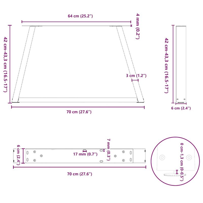 Casa si Gradina - Mobilier - Feronerie si accesorii mobila - Picioare pentru masa in forma de V 2 buc Antracit Otel - Infinity.ro