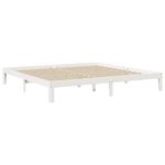 Casa si Gradina - Mobilier - Paturi si accesorii - Paturi - Pat cu biblioteca fara saltea, alb, 200x200 cm, lemn masiv pin - Infinity.ro