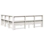 Casa si Gradina - Mobilier - Paturi si accesorii - Paturi - Pat cu biblioteca fara saltea, alb, 200x200 cm, lemn masiv pin - Infinity.ro