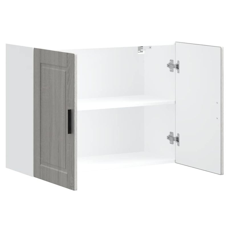 Casa si Gradina - Mobilier - Comode si corpuri - Corpuri bucatarie - Dulap de bucatarie "Porto" din lemn prelucrat Sonoma gri, model 1x dulap de perete (2 uși), mărime 80x31x60 cm - Infinity.ro