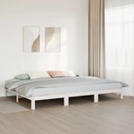 Casa si Gradina - Mobilier - Paturi si accesorii - Paturi - Cadru de pat de familie fara saltea alb lemn masiv de pin - Infinity.ro