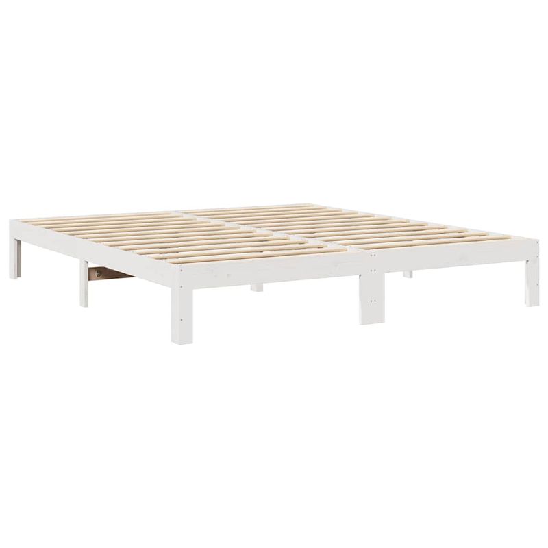 Casa si Gradina - Mobilier - Paturi si accesorii - Paturi - Cadru de pat de familie fara saltea alb lemn masiv de pin - Infinity.ro