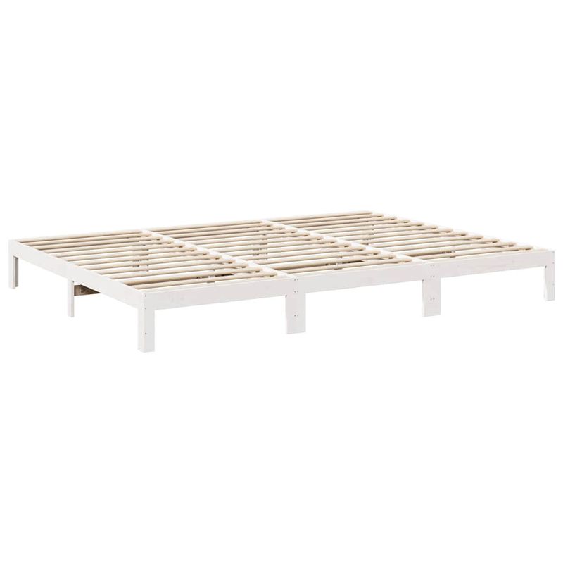 Casa si Gradina - Mobilier - Paturi si accesorii - Paturi - Cadru de pat de familie fara saltea alb lemn masiv de pin - Infinity.ro