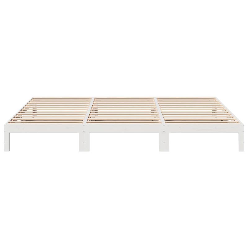 Casa si Gradina - Mobilier - Paturi si accesorii - Paturi - Cadru de pat de familie fara saltea alb lemn masiv de pin - Infinity.ro
