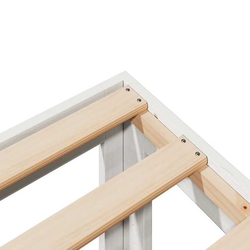Casa si Gradina - Mobilier - Paturi si accesorii - Paturi - Cadru de pat de familie fara saltea alb lemn masiv de pin - Infinity.ro