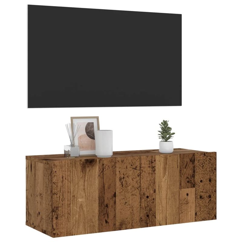 Casa si Gradina - Mobilier - Comode si corpuri - Comode - Dulap TV de perete, lemn vechi, 80x30x30 cm, lemn prelucrat - Infinity.ro