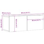 Casa si Gradina - Mobilier - Comode si corpuri - Comode - Dulap TV de perete, lemn vechi, 80x30x30 cm, lemn prelucrat - Infinity.ro