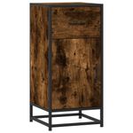 Casa si Gradina - Mobilier - Comode si corpuri - Comode - Dulap, stejar fumuriu, 35,5x35x76 cm, lemn prelucrat si metal - Infinity.ro