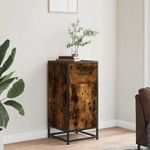 Casa si Gradina - Mobilier - Comode si corpuri - Comode - Dulap, stejar fumuriu, 35,5x35x76 cm, lemn prelucrat si metal - Infinity.ro