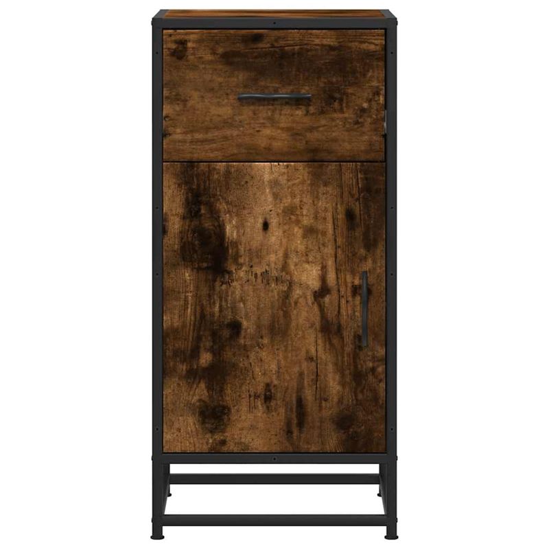 Casa si Gradina - Mobilier - Comode si corpuri - Comode - Dulap, stejar fumuriu, 35,5x35x76 cm, lemn prelucrat si metal - Infinity.ro