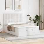 Casa si Gradina - Mobilier - Paturi si accesorii - Paturi - Cadru de pat otoman cu saltea alb 140x190 cm piele artificiala - Infinity.ro