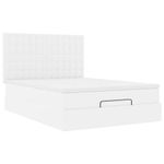 Casa si Gradina - Mobilier - Paturi si accesorii - Paturi - Cadru de pat otoman cu saltea alb 140x190 cm piele artificiala - Infinity.ro