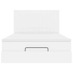 Casa si Gradina - Mobilier - Paturi si accesorii - Paturi - Cadru de pat otoman cu saltea alb 140x190 cm piele artificiala - Infinity.ro
