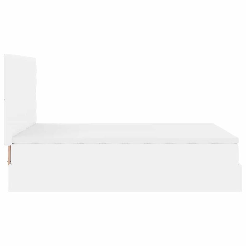 Casa si Gradina - Mobilier - Paturi si accesorii - Paturi - Cadru de pat otoman cu saltea alb 140x190 cm piele artificiala - Infinity.ro