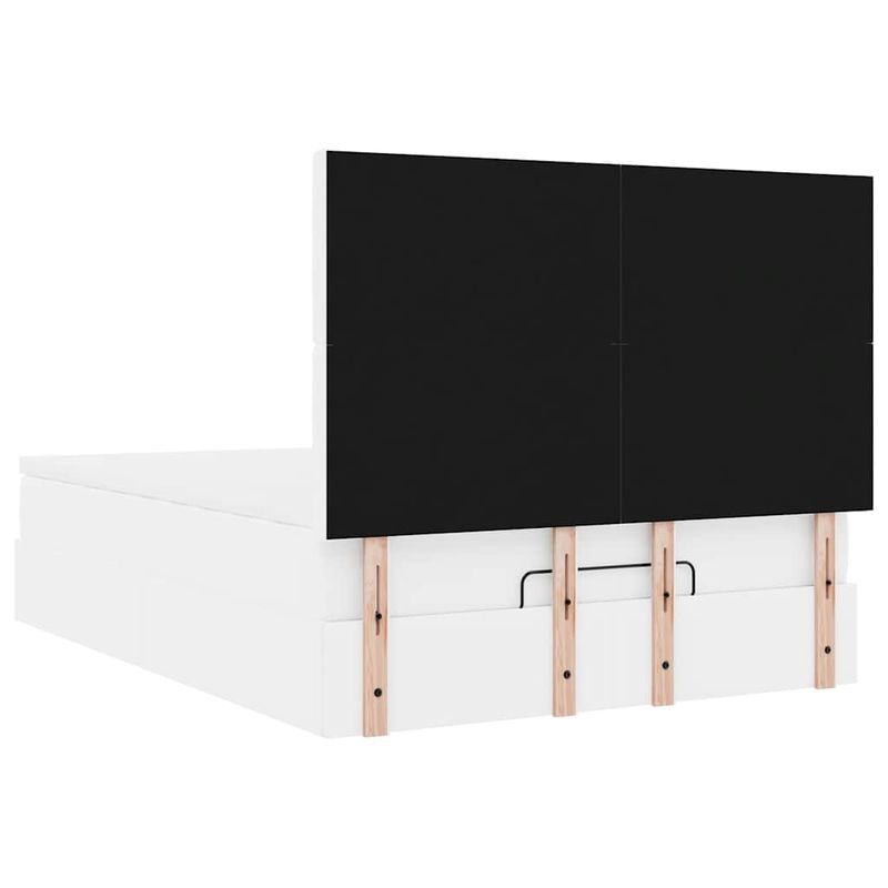 Casa si Gradina - Mobilier - Paturi si accesorii - Paturi - Cadru de pat otoman cu saltea alb 140x190 cm piele artificiala - Infinity.ro