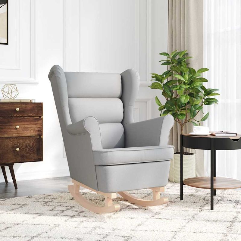 Casa si Gradina - Mobilier - Scaune si fotolii - Fotolii - Fotoliu balansoar, gri nor, 74x90x102 cm, material textil - Infinity.ro