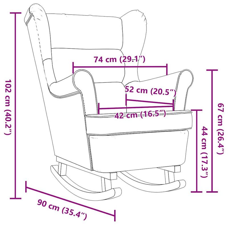 Casa si Gradina - Mobilier - Scaune si fotolii - Fotolii - Fotoliu balansoar, gri nor, 74x90x102 cm, material textil - Infinity.ro