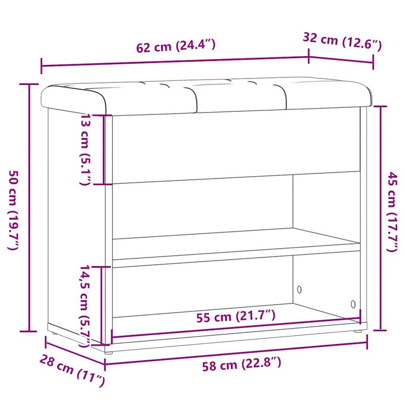 Casa si Gradina - Mobilier - Canapele si coltare - Banchete - Bancheta pantofar stejar artizanal 62x32x50 cm lemn prelucrat - Infinity.ro