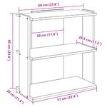 Casa si Gradina - Mobilier - Biblioteci si rafturi - Biblioteci - Biblioteca 3 etaje stejar artizanal 60x30x60 cm lemn prelucrat - Infinity.ro
