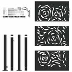 Casa si Gradina - Constructii - Usi interior, exterior si garaj - Usi garaj - Poarta de gradina neagra 105x155 cm design flacara din otel - Infinity.ro