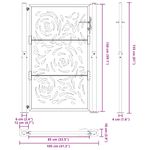 Casa si Gradina - Constructii - Usi interior, exterior si garaj - Usi garaj - Poarta de gradina neagra 105x155 cm design flacara din otel - Infinity.ro