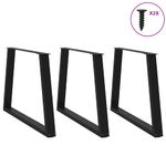 Casa si Gradina - Mobilier - Feronerie si accesorii mobila - Picioare pentru masa in forma de V 3 buc Negru Otel - Infinity.ro