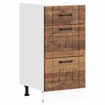 Casa si Gradina - Mobilier - Comode si corpuri - Corpuri bucatarie - Dulap de baza de bucatarie „Lucca” Lemn vechi, lemn prelucrat, model 1x dulap inferior (3 sertare), mărime 40x46x81.5 cm - Infinity.ro