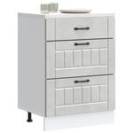 Casa si Gradina - Mobilier - Comode si corpuri - Corpuri bucatarie - Dulap de bucatarie „Lucca” Lemn prelucrat gri beton, model 1x dulap inferior (3 sertare), mărime 60x46x81.5 cm - Infinity.ro