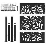 Casa si Gradina - Constructii - Usi interior, exterior si garaj - Usi garaj - Poarta de gradina neagra 105x130 cm Design ondulat de otel - Infinity.ro