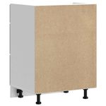 Casa si Gradina - Mobilier - Comode si corpuri - Corpuri bucatarie - Dulap de bucatarie „Lucca” Lemn prelucrat gri beton, model 1x dulap inferior (3 sertare), mărime 60x46x81.5 cm - Infinity.ro