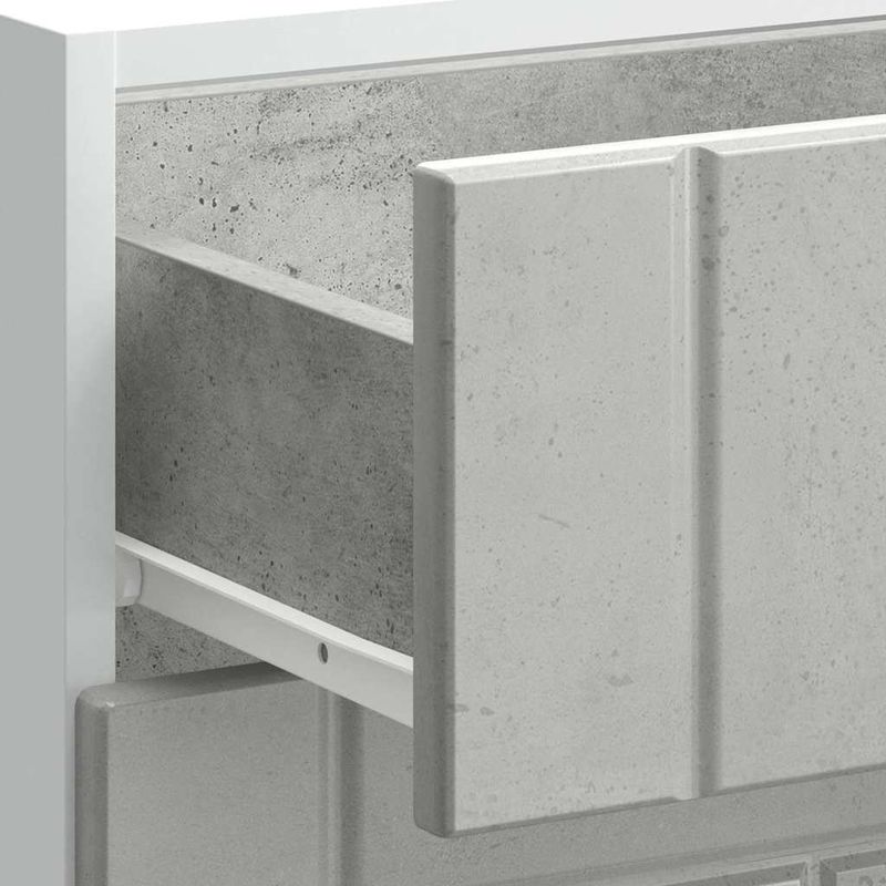 Casa si Gradina - Mobilier - Comode si corpuri - Corpuri bucatarie - Dulap de bucatarie „Lucca” Lemn prelucrat gri beton, model 1x dulap inferior (3 sertare), mărime 60x46x81.5 cm - Infinity.ro