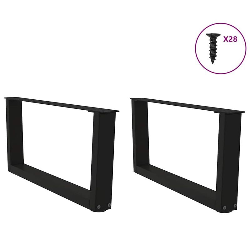 Casa si Gradina - Mobilier - Feronerie si accesorii mobila - Picioare pentru masa in forma de V 2 buc Negru Otel - Infinity.ro
