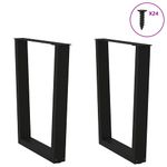 Casa si Gradina - Mobilier - Feronerie si accesorii mobila - Picioare pentru masa in forma de V 2 buc Negru Otel - Infinity.ro