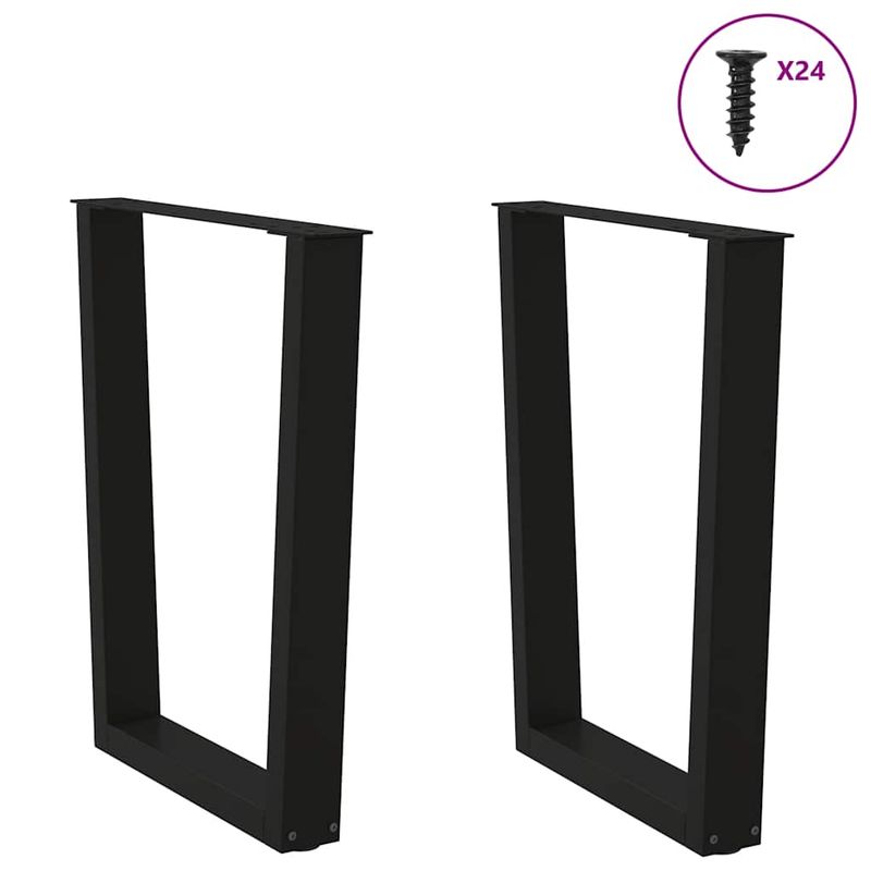 Casa si Gradina - Mobilier - Feronerie si accesorii mobila - Picioare pentru masa in forma de V 2 buc Negru Otel - Infinity.ro
