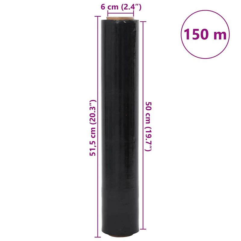 Carti si Birotica - Birotica - Articole ambalare - Film extensibil 6 buc Negru 20 μm 50 cm x 150 m - Infinity.ro