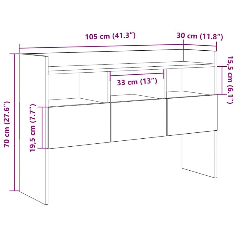 Casa si Gradina - Mobilier - Comode si corpuri - Comode - Bufeta din lemn vechi 105x30x70 cm din lemn prelucrat - Infinity.ro