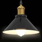 Casa si Gradina - Corpuri si surse de iluminat - Veioze si lampi - Lampi de veghe - Lampa suspendata reglabila pe inaltime E27 negru lucios metal - Infinity.ro