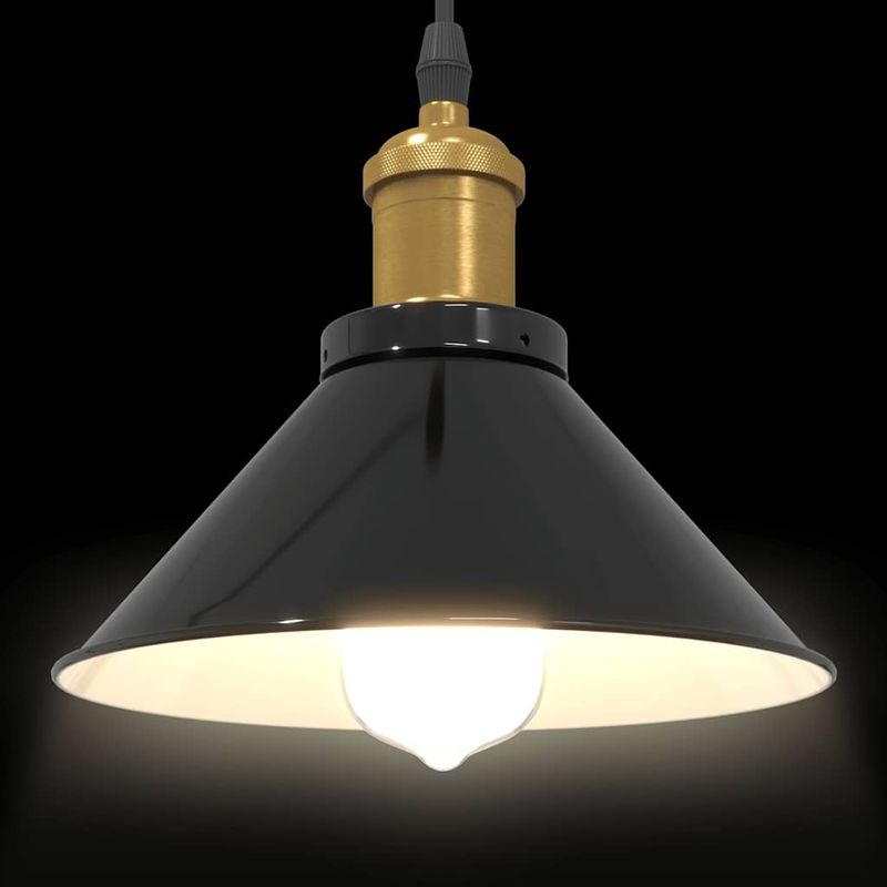 Casa si Gradina - Corpuri si surse de iluminat - Veioze si lampi - Lampi de veghe - Lampa suspendata reglabila pe inaltime E27 negru lucios metal - Infinity.ro