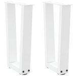 Casa si Gradina - Mobilier - Feronerie si accesorii mobila - Picioare pentru masa in forma de V 2 buc alb otel - Infinity.ro