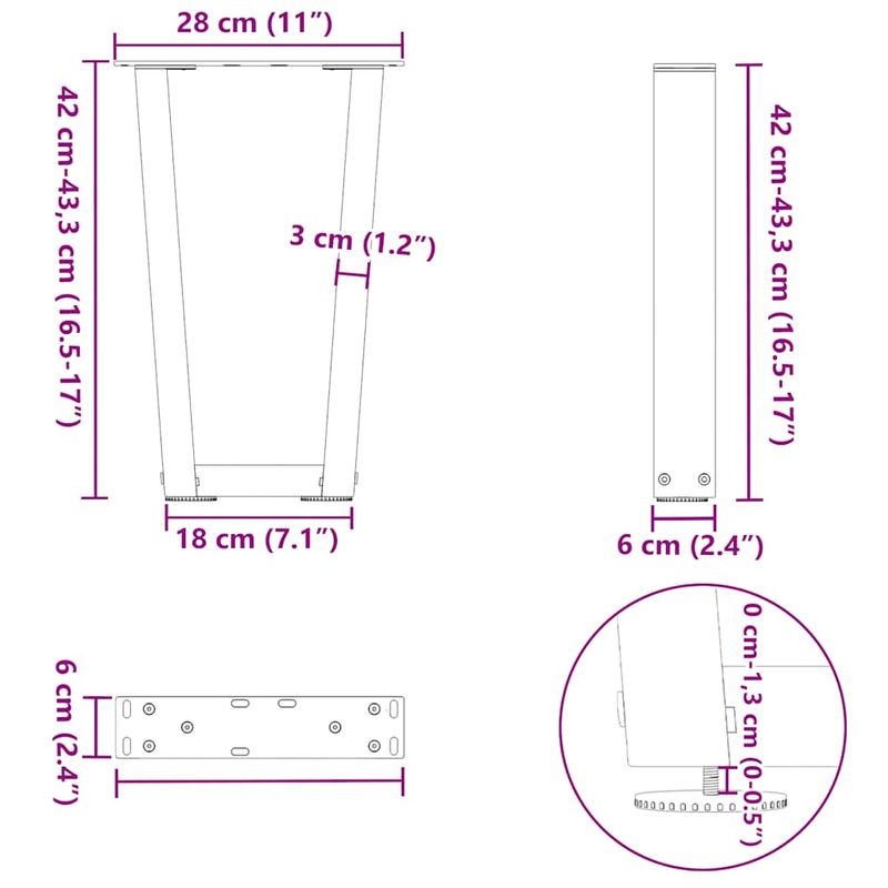Casa si Gradina - Mobilier - Feronerie si accesorii mobila - Picioare pentru masa in forma de V 2 buc alb otel - Infinity.ro
