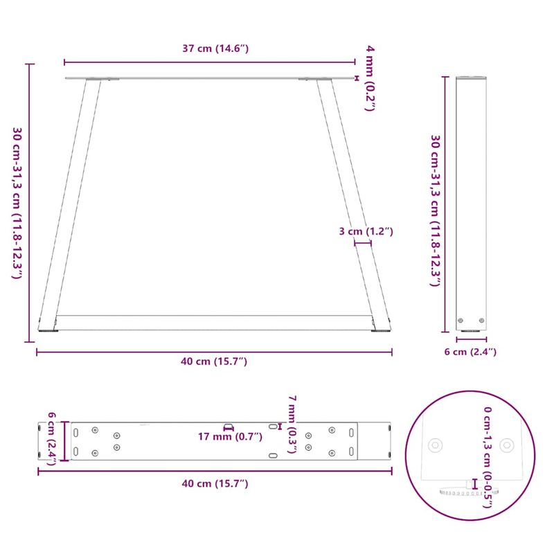 Casa si Gradina - Mobilier - Feronerie si accesorii mobila - Picioare pentru masa in forma de V 2 buc Otel natural Otel - Infinity.ro