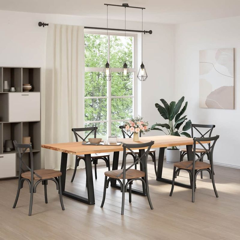 Casa si Gradina - Mobilier - Feronerie si accesorii mobila - Picioare pentru masa in forma de V 3 buc Negru Otel - Infinity.ro