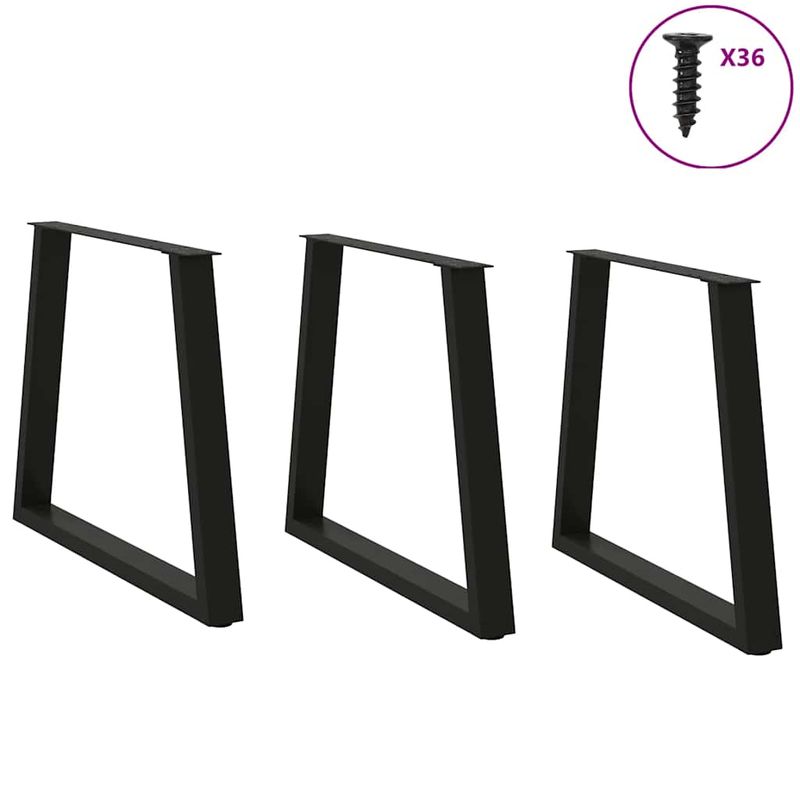Casa si Gradina - Mobilier - Feronerie si accesorii mobila - Picioare pentru masa in forma de V 3 buc Negru Otel - Infinity.ro