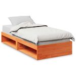 Casa si Gradina - Mobilier - Paturi si accesorii - Paturi - Pat de zi fara saltea ceara maro 100x200 cm lemn masiv de pin - Infinity.ro