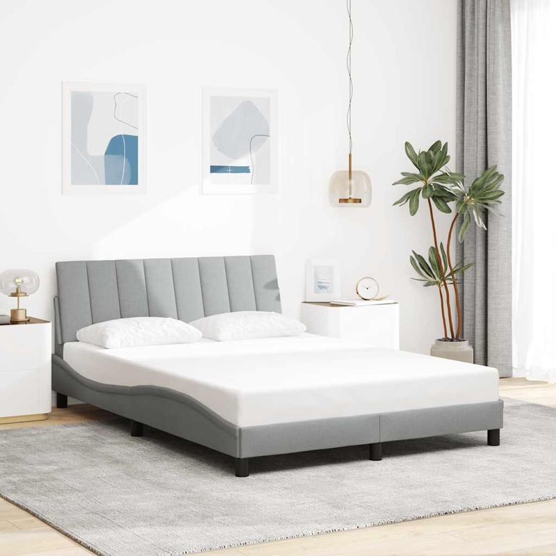 Casa si Gradina - Mobilier - Paturi si accesorii - Paturi - Cadru de pat fara saltea, gri deschis, 120x200 cm, textil - Infinity.ro