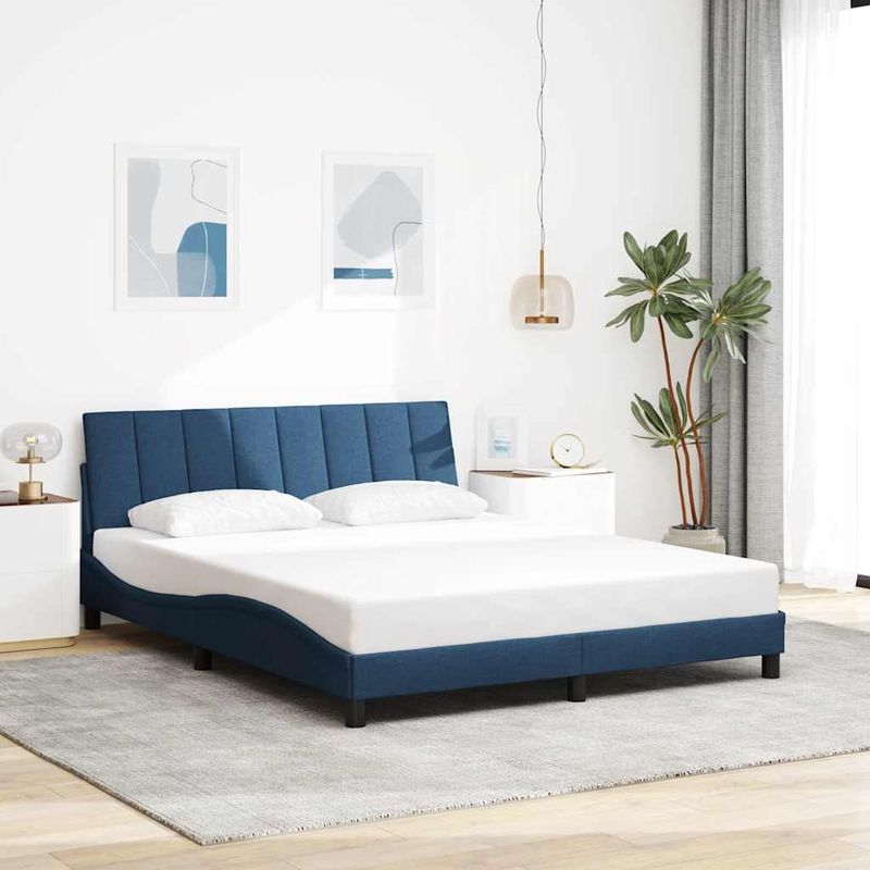 Casa si Gradina - Mobilier - Paturi si accesorii - Paturi - Cadru de pat fara saltea, albastru, 160x200 cm, textil - Infinity.ro