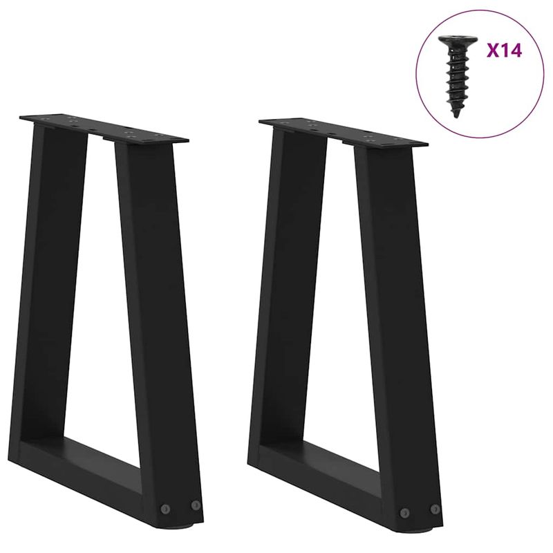 Casa si Gradina - Mobilier - Feronerie si accesorii mobila - Picioare pentru masa in forma de V 2 buc Negru Otel - Infinity.ro