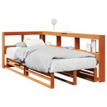 Casa si Gradina - Mobilier - Paturi si accesorii - Paturi - Pat biblioteca fara saltea maro ceruit 75x190 cm lemn masiv pin - Infinity.ro